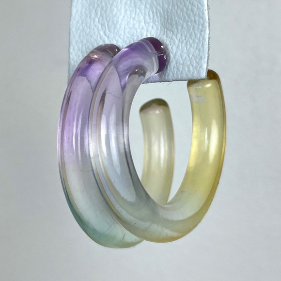 Free People Ombré Lucite Hoop Earrings - Picture 1 of 4
